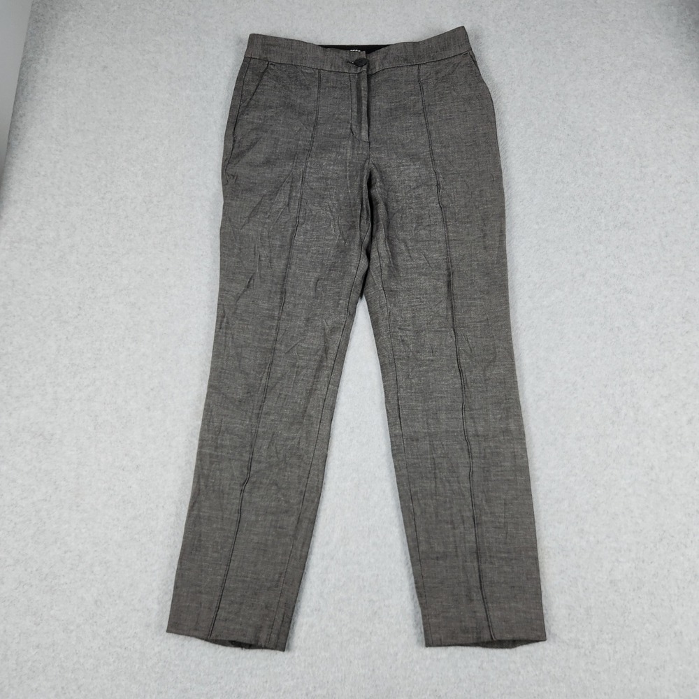 Express Ankle High Rise Pants Women 6R Gray Stretch Seam Detail Professional